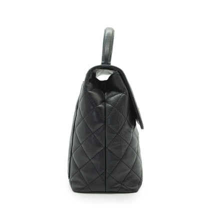 Caviar Skin Matelasse Kelly Flap Top Handle Bag