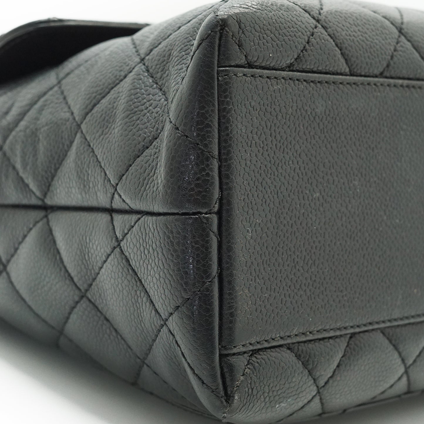 Caviar Skin Matelasse Kelly Flap Top Handle Bag
