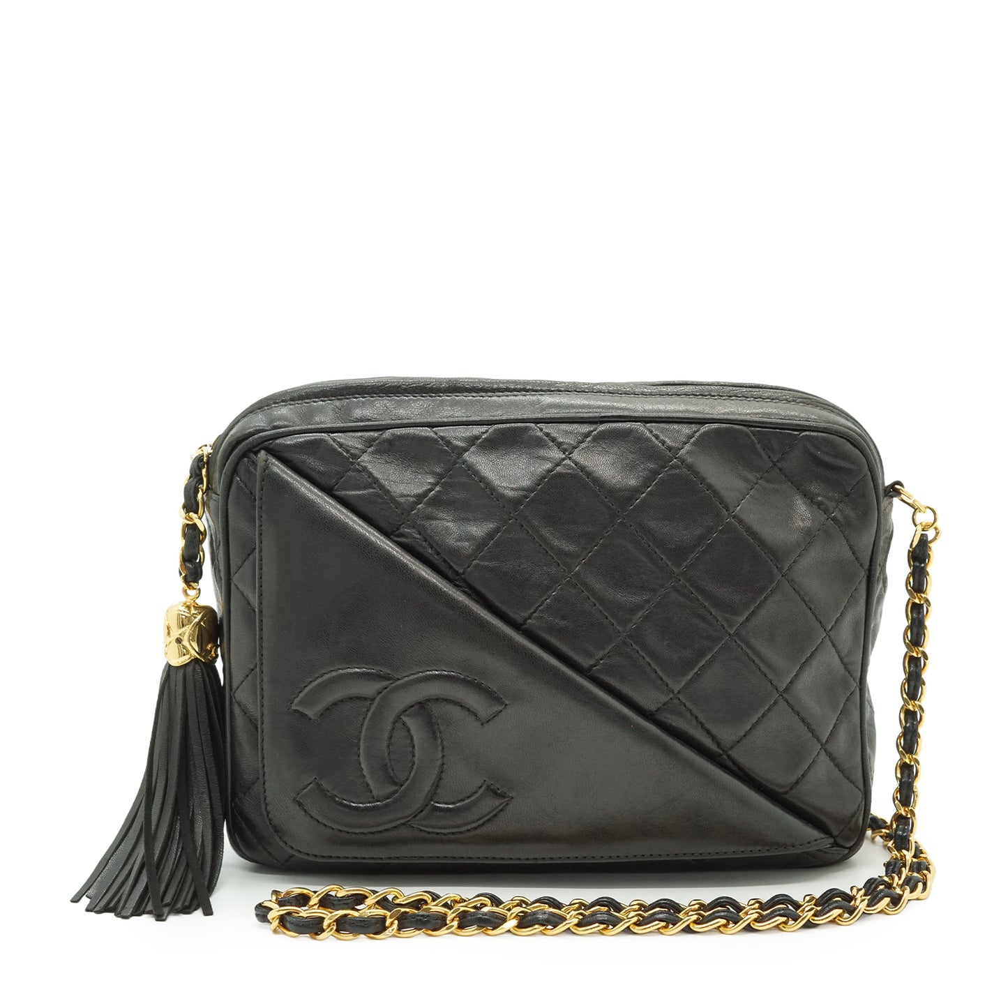 CC Lambskin Matelasse Tassel Chain Shoulder Camera Bag