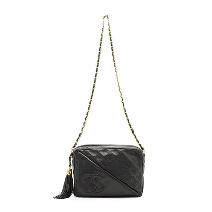 CC Lambskin Matelasse Tassel Chain Shoulder Camera Bag