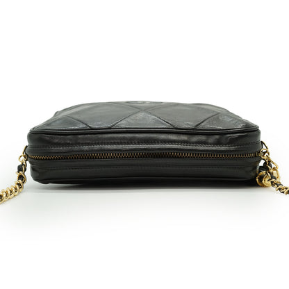 CC Lambskin Fringe Diamond-Quilted Chain Shoulder Camera Bag