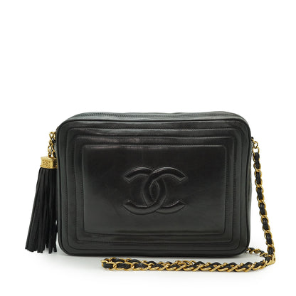 Vintage CC Lambskin Fringe Chain Shoulder Camera Bag