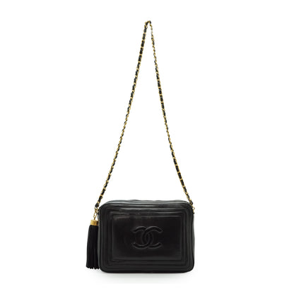 Vintage CC Lambskin Fringe Chain Shoulder Camera Bag