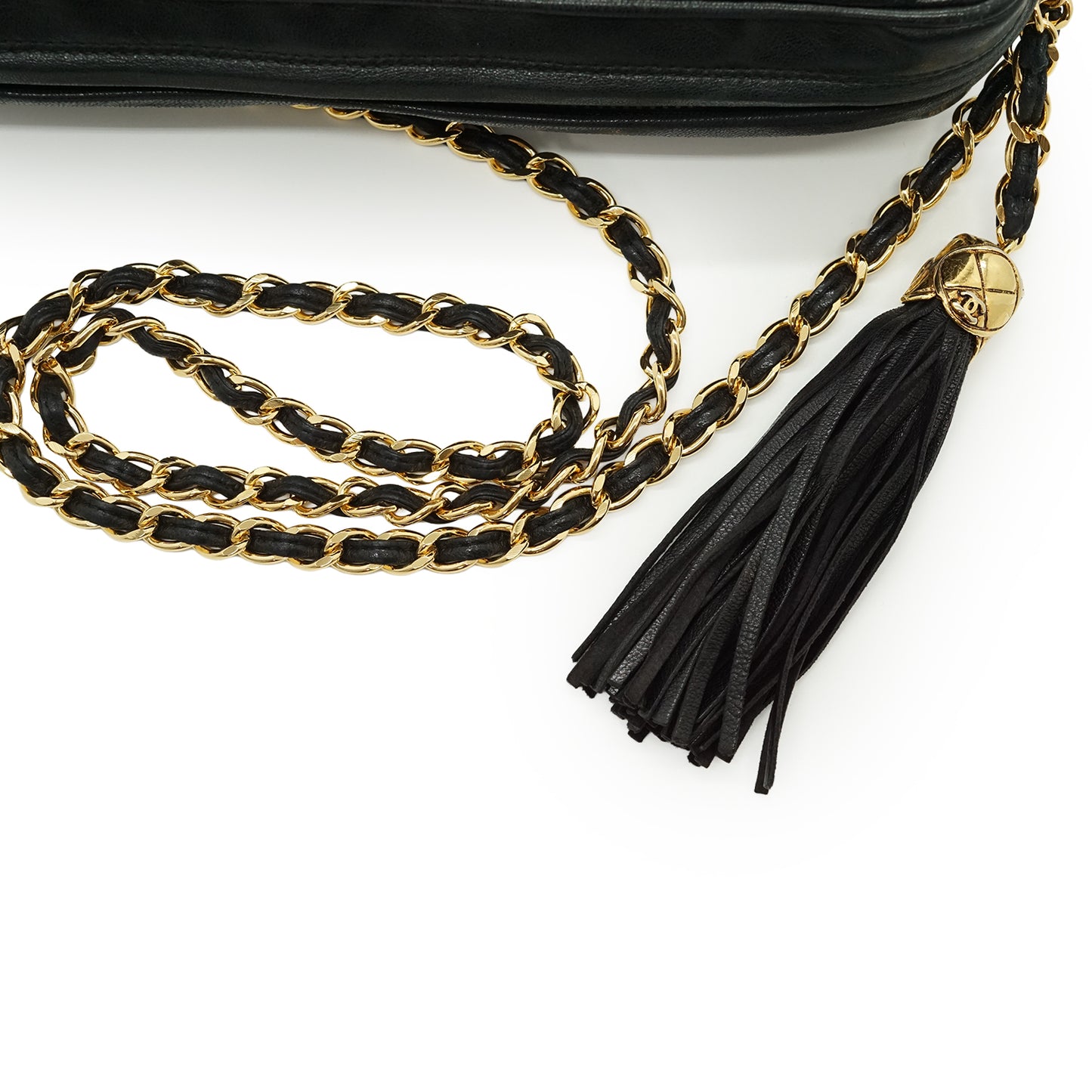 CC Lambskin Matelasse Fringe Chain Shoulder Camera Bag