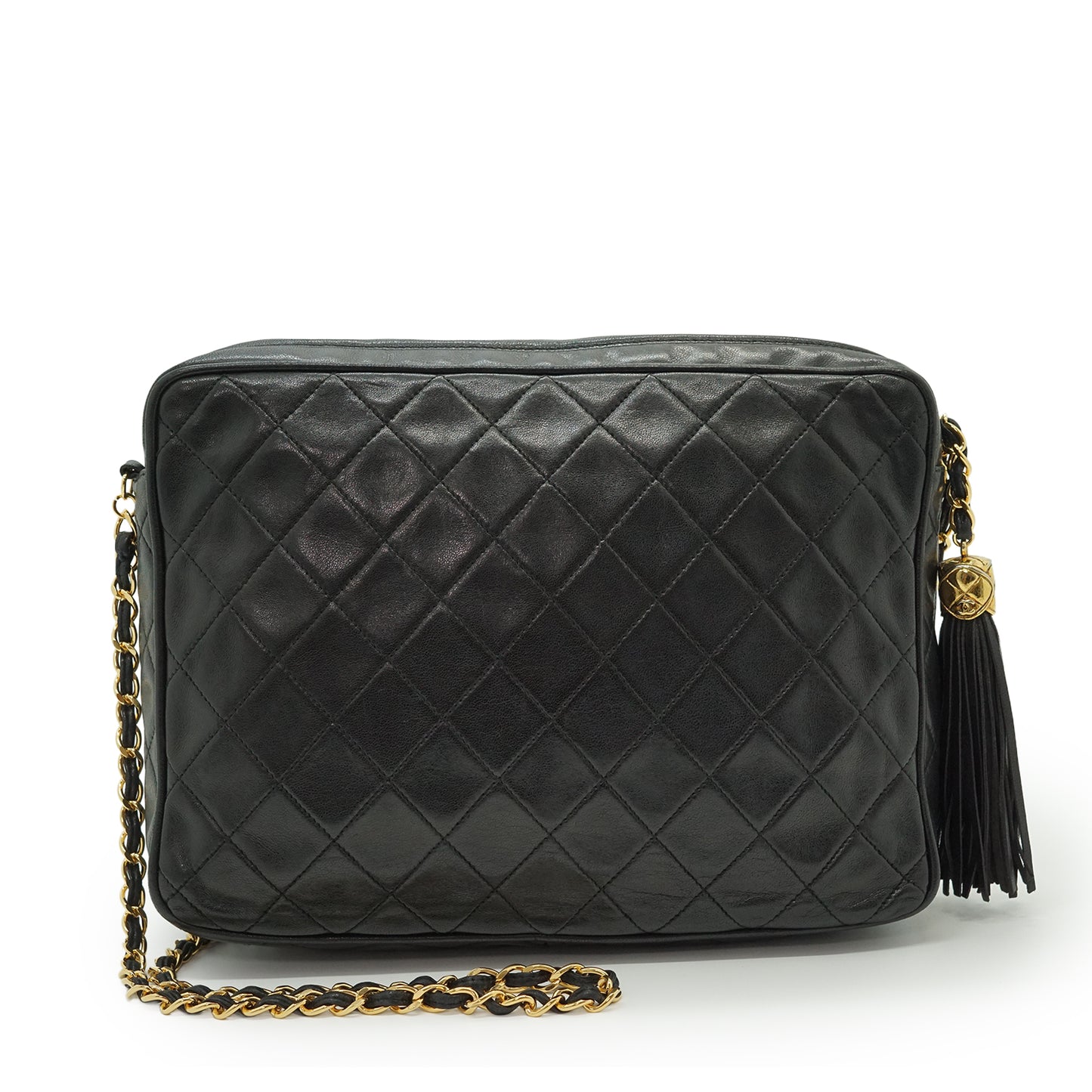 CC Lambskin Matelasse Fringe Chain Shoulder Camera Bag