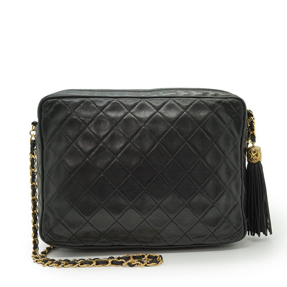 CC Lambskin Matelasse Fringe Chain Shoulder Camera Bag