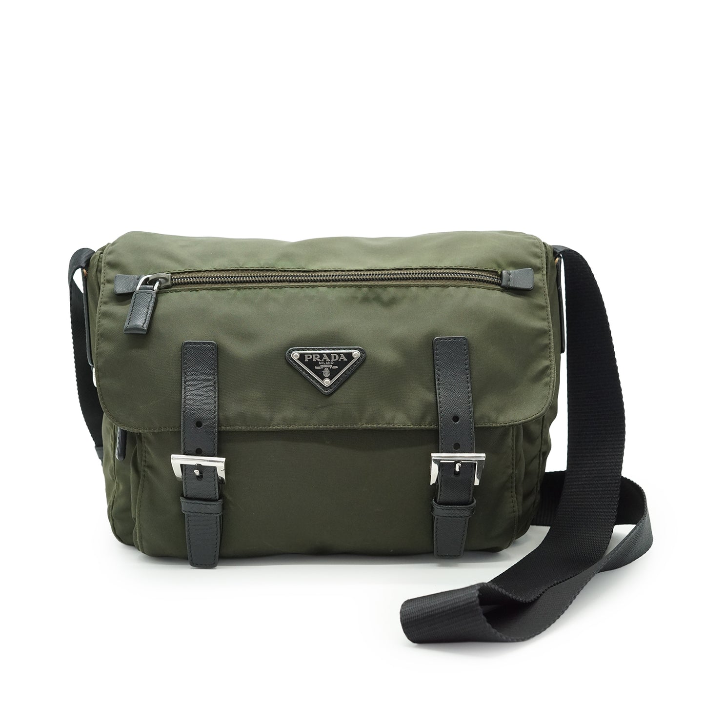 Nylon Leather Messenger Bag