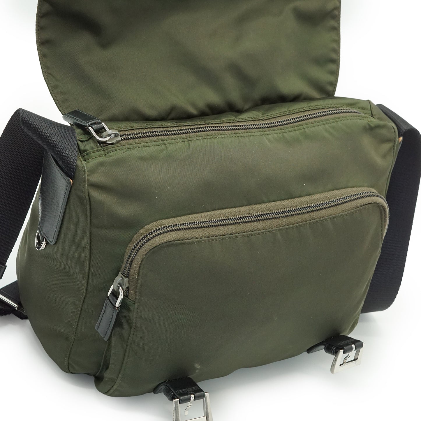 Nylon Leather Messenger Bag