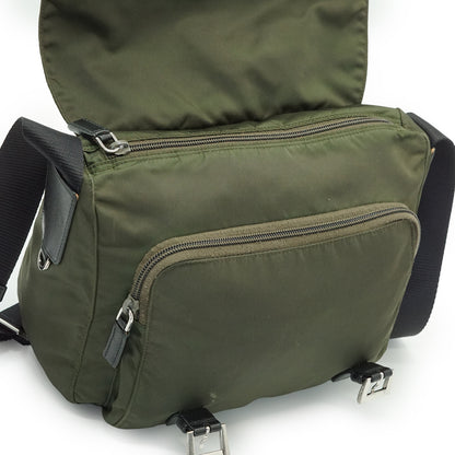Nylon Leather Messenger Bag
