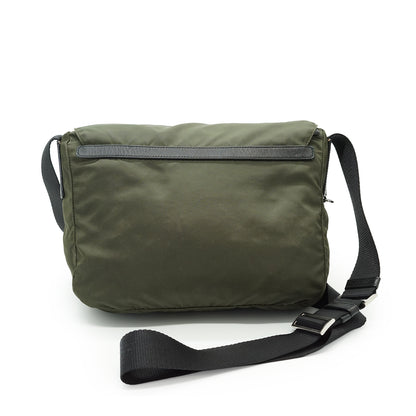 Nylon Leather Messenger Bag