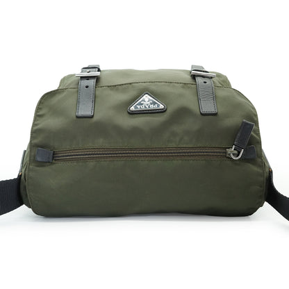 Nylon Leather Messenger Bag
