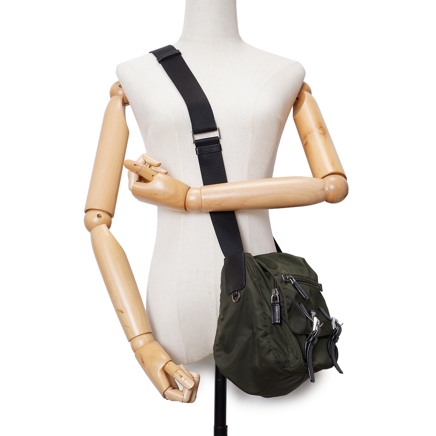 Nylon Leather Messenger Bag
