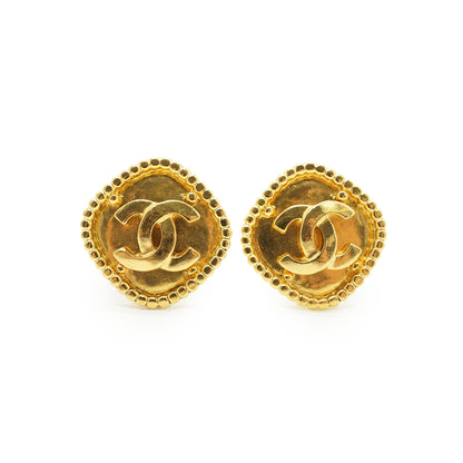 CC Diamond-shaped Clip-On Earrings GP