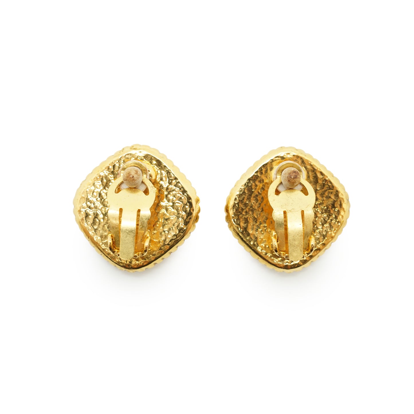 CC Diamond-shaped Clip-On Earrings GP