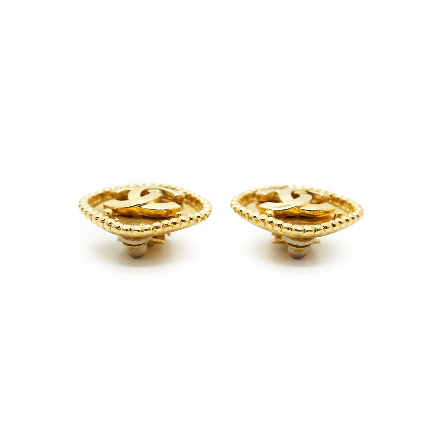 CC Diamond-shaped Clip-On Earrings GP