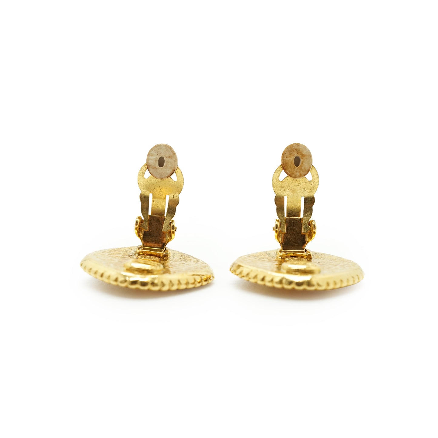 CC Diamond-shaped Clip-On Earrings GP