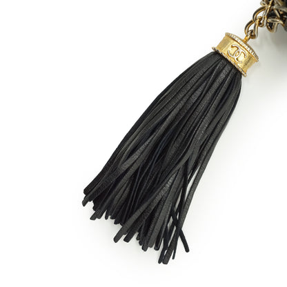 CC Lambskin Fringe Diamond-Quilted Chain Shoulder Camera Bag