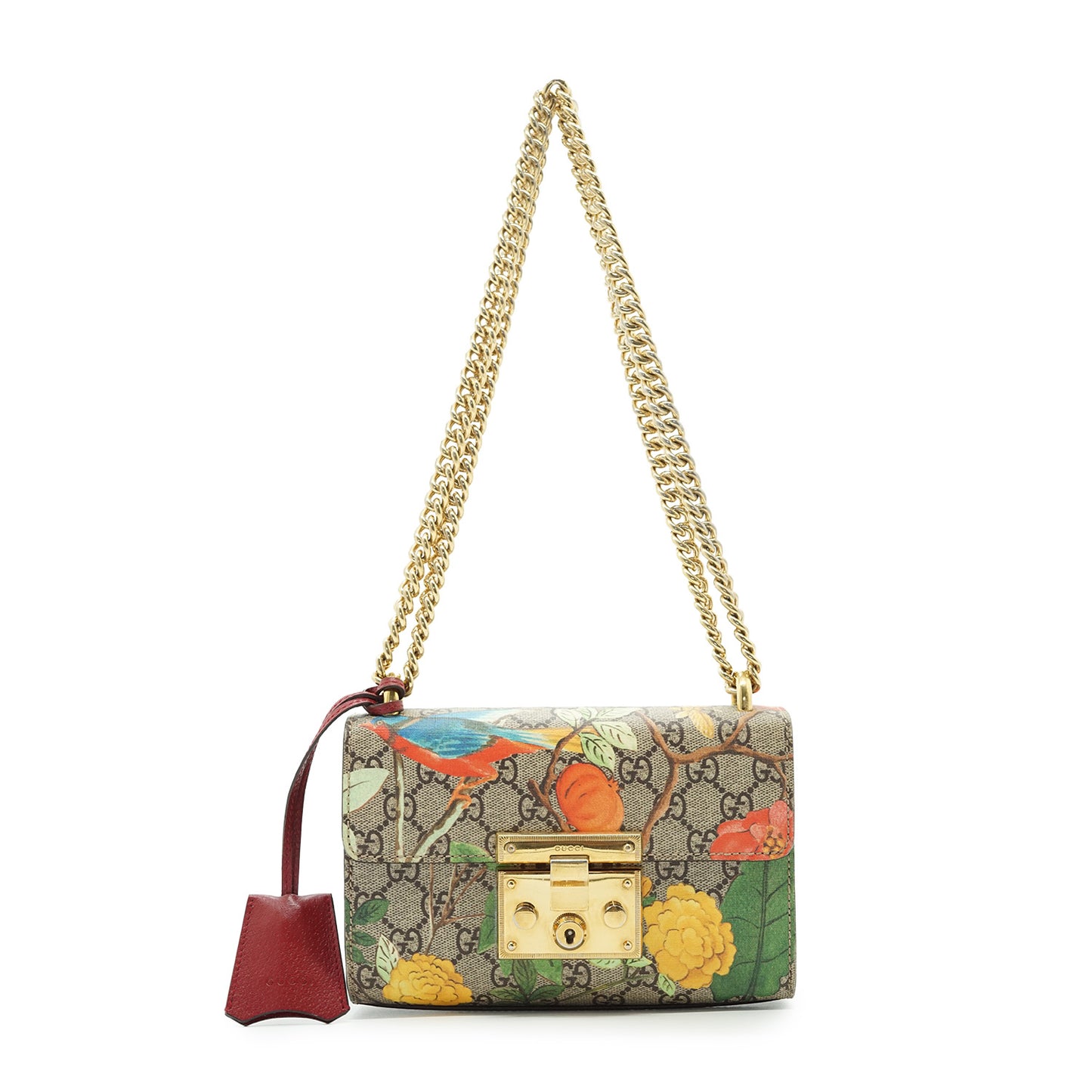 GG Supreme Tian Padlock Floral Print Small Chain Shoulder Bag