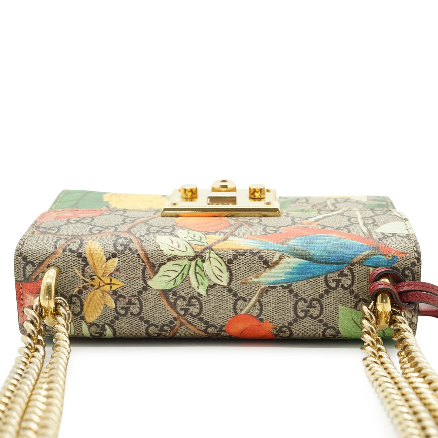 GG Supreme Tian Padlock Floral Print Small Chain Shoulder Bag