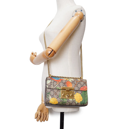 GG Supreme Tian Padlock Floral Print Small Chain Shoulder Bag