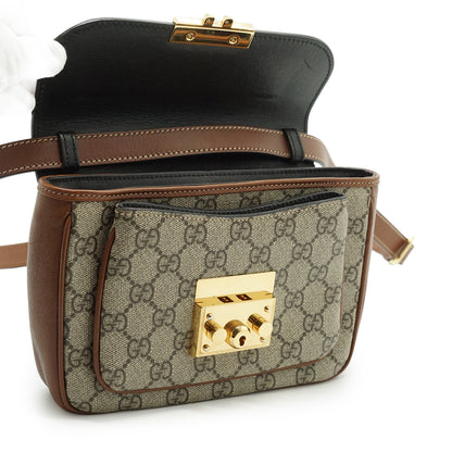 GG Supreme Coated Canvas Padlock Mini Top Handle Shoulder Bag