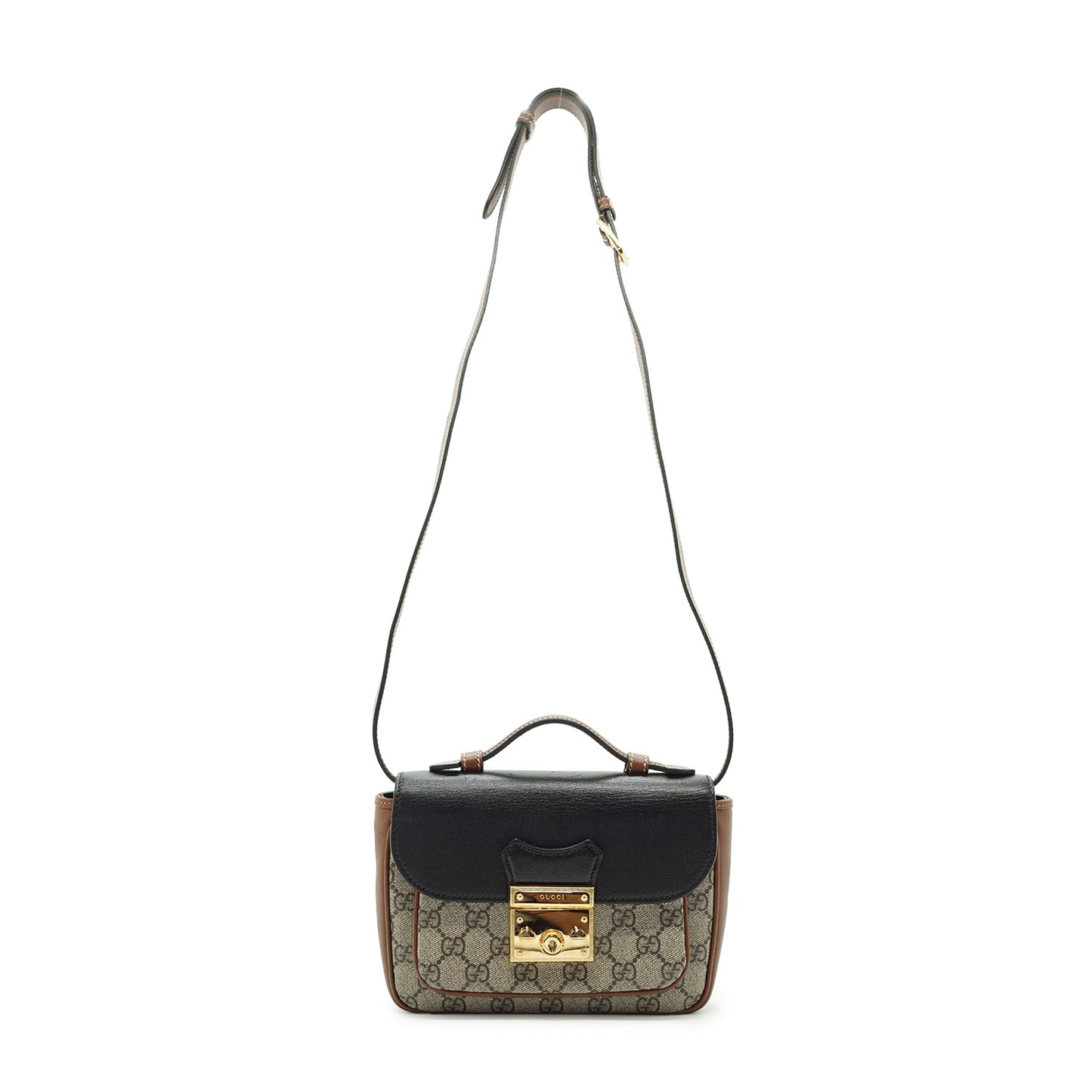 GG Supreme Coated Canvas Padlock Mini Top Handle Shoulder Bag