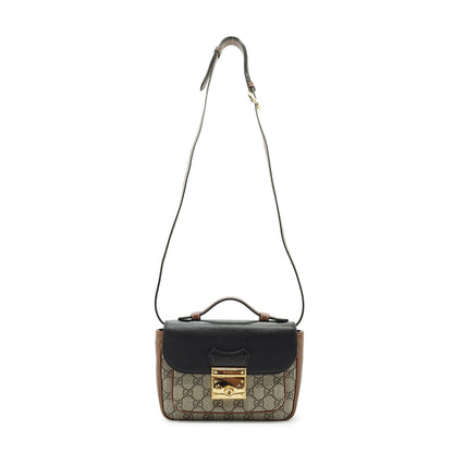 GG Supreme Coated Canvas Padlock Mini Top Handle Shoulder Bag