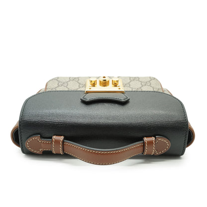 GG Supreme Coated Canvas Padlock Mini Top Handle Shoulder Bag