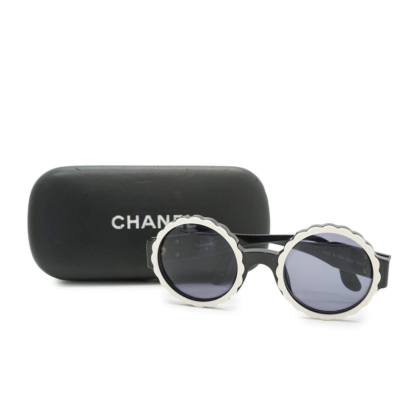 Vintage CC Scalloped Round-Frame Sunglasses