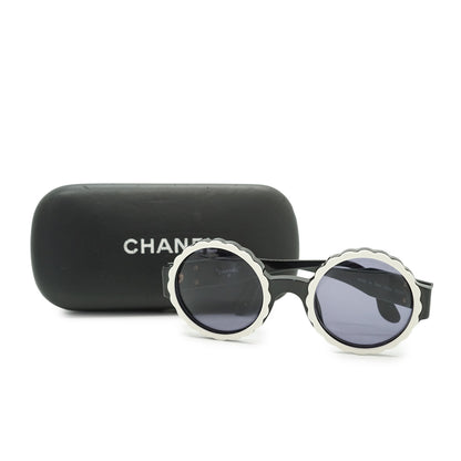 Vintage CC Scalloped Round-Frame Sunglasses