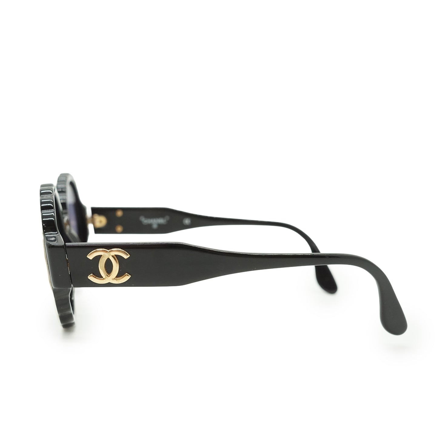 Vintage CC Scalloped Round-Frame Sunglasses