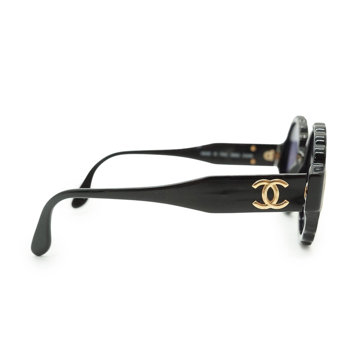 Vintage CC Scalloped Round-Frame Sunglasses