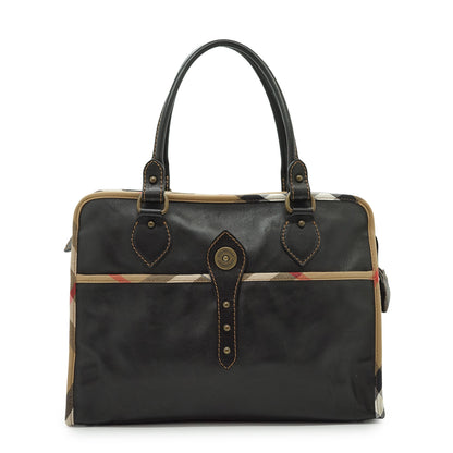 Vintage Nova Check Trim Satchel Bag