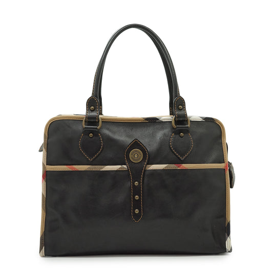 Vintage Nova Check Trim Satchel Bag