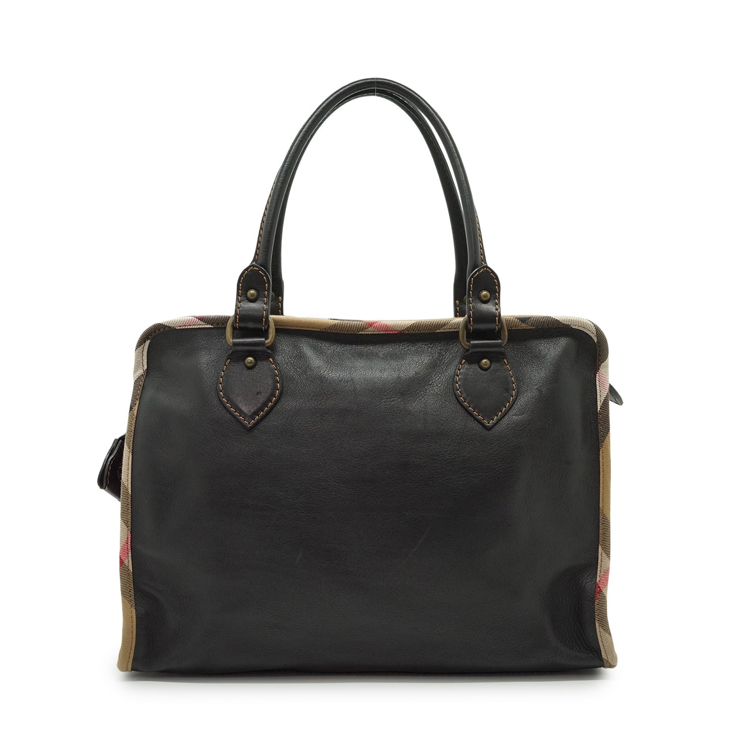 Vintage Nova Check Trim Satchel Bag