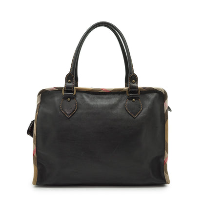 Vintage Nova Check Trim Satchel Bag