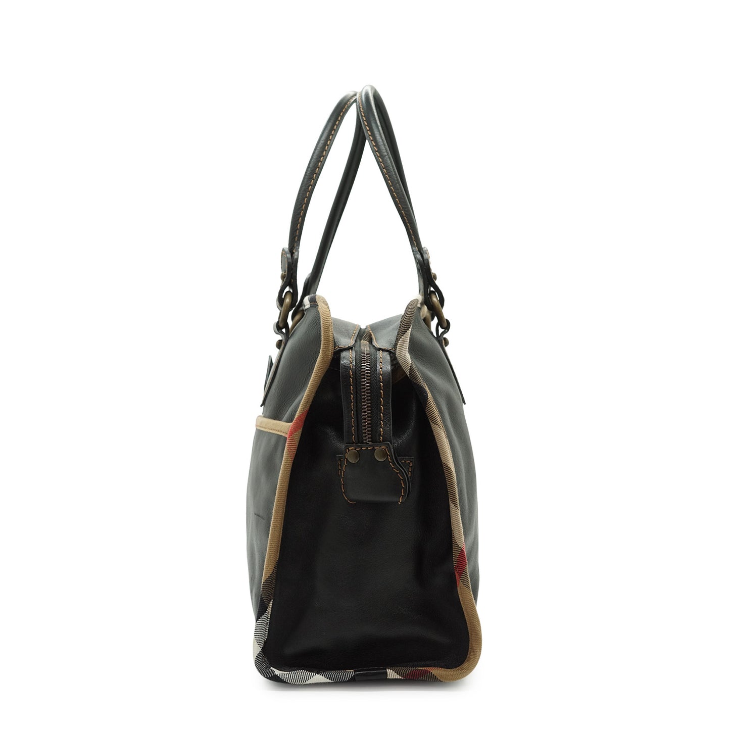 Vintage Nova Check Trim Satchel Bag