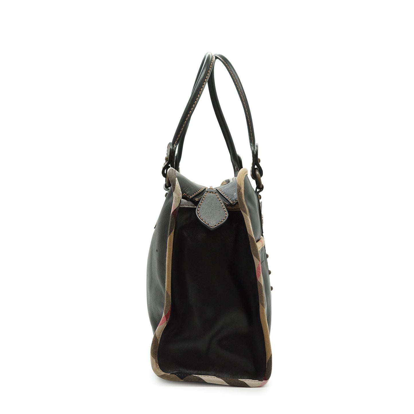 Vintage Nova Check Trim Satchel Bag