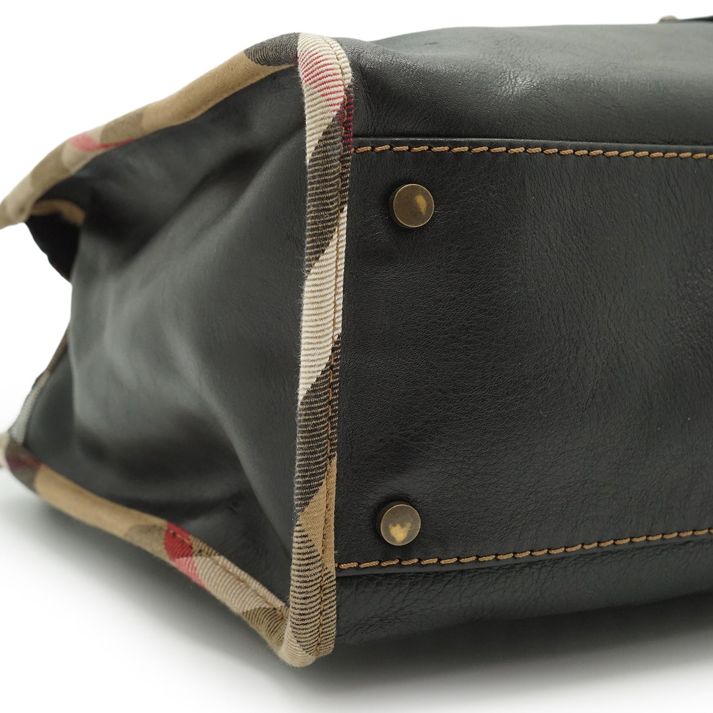 Vintage Nova Check Trim Satchel Bag