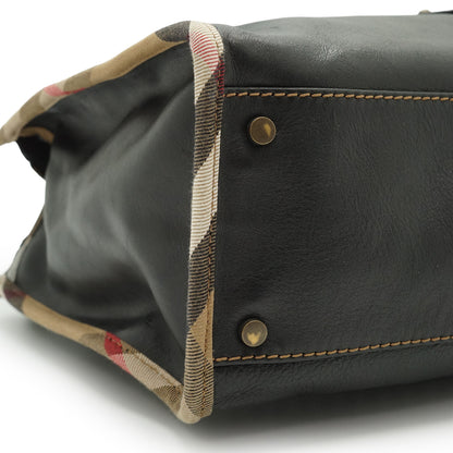 Vintage Nova Check Trim Satchel Bag
