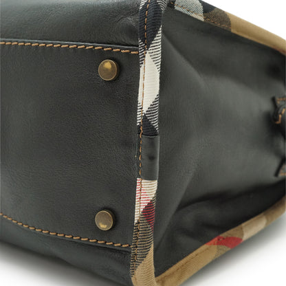Vintage Nova Check Trim Satchel Bag