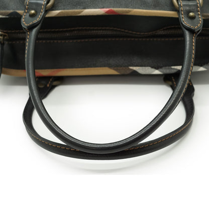 Vintage Nova Check Trim Satchel Bag