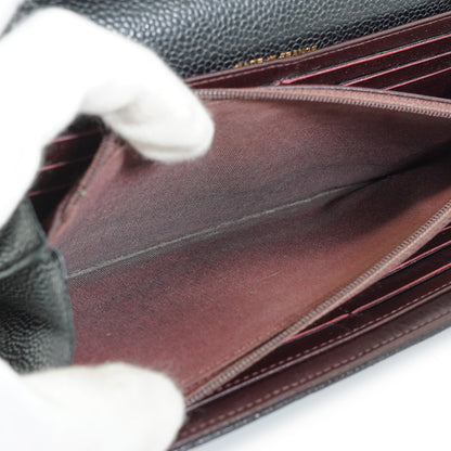 Caviar Skin Matelasse Long Flap Wallet