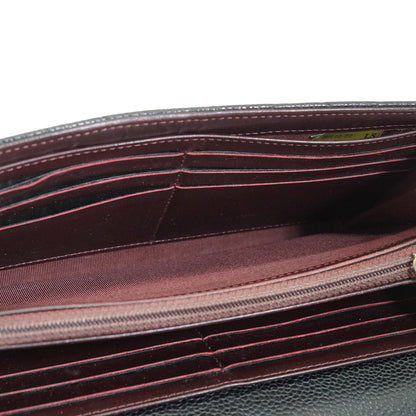 Caviar Skin Matelasse Long Flap Wallet