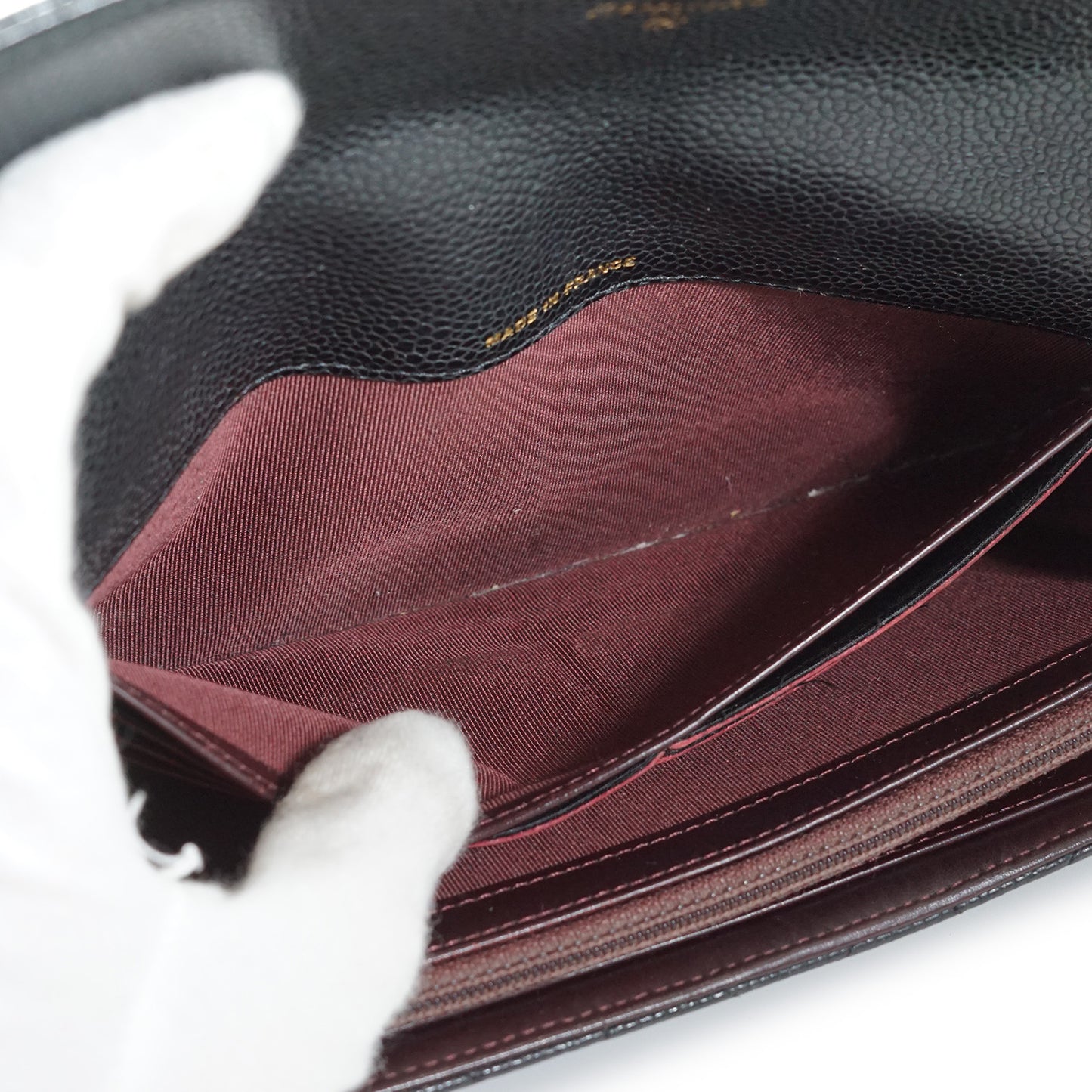 Caviar Skin Matelasse Long Flap Wallet