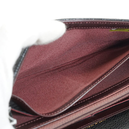 Caviar Skin Matelasse Long Flap Wallet