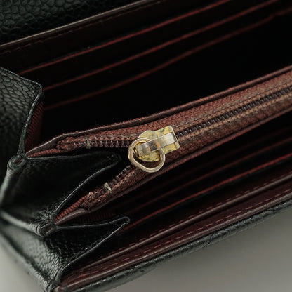 Caviar Skin Matelasse Long Flap Wallet
