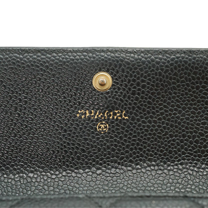 Caviar Skin Matelasse Long Flap Wallet