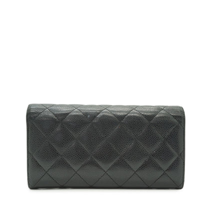 Caviar Skin Matelasse Long Flap Wallet