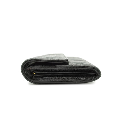 Caviar Skin Matelasse Long Flap Wallet